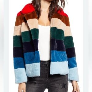 Blank NYC Rainbow Faux Fur